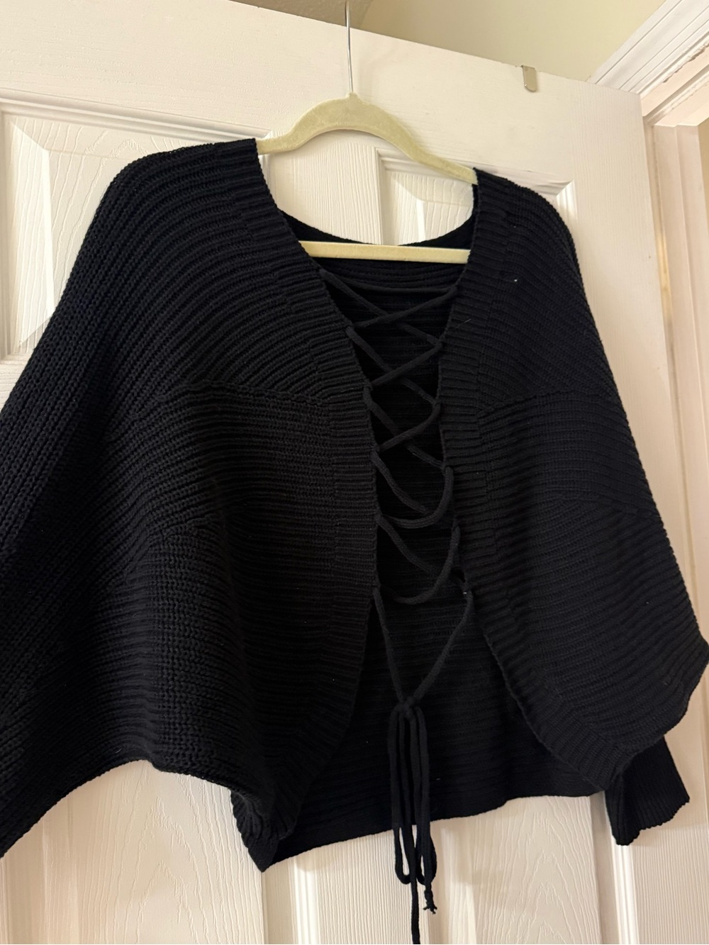 NWT Impression Lace Up Back Sweater